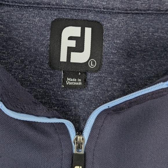 FJ FootJoy Golf Vest Mens Large Gray Blue Zip Pocket Sleeveless Athleisure - Picture 2 of 8